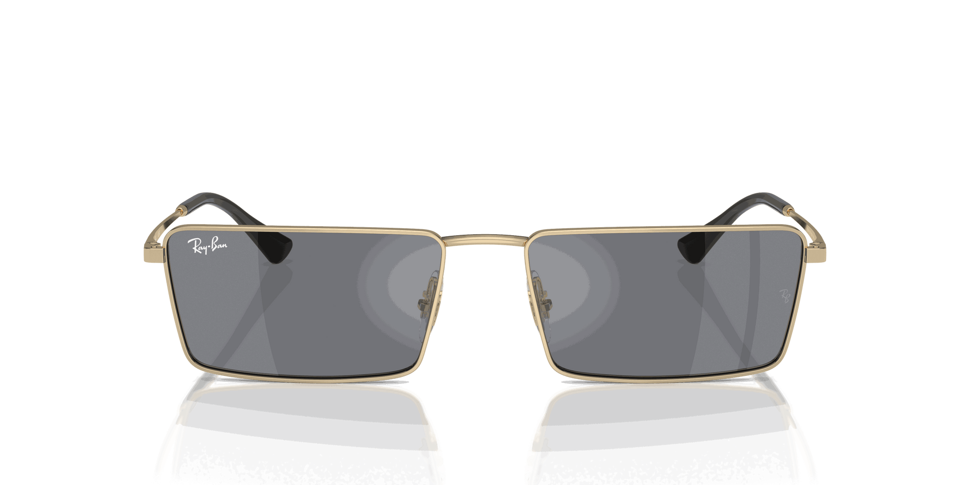 [Dark Grey Flash Silver Lenses, Polished Gold Frame]
