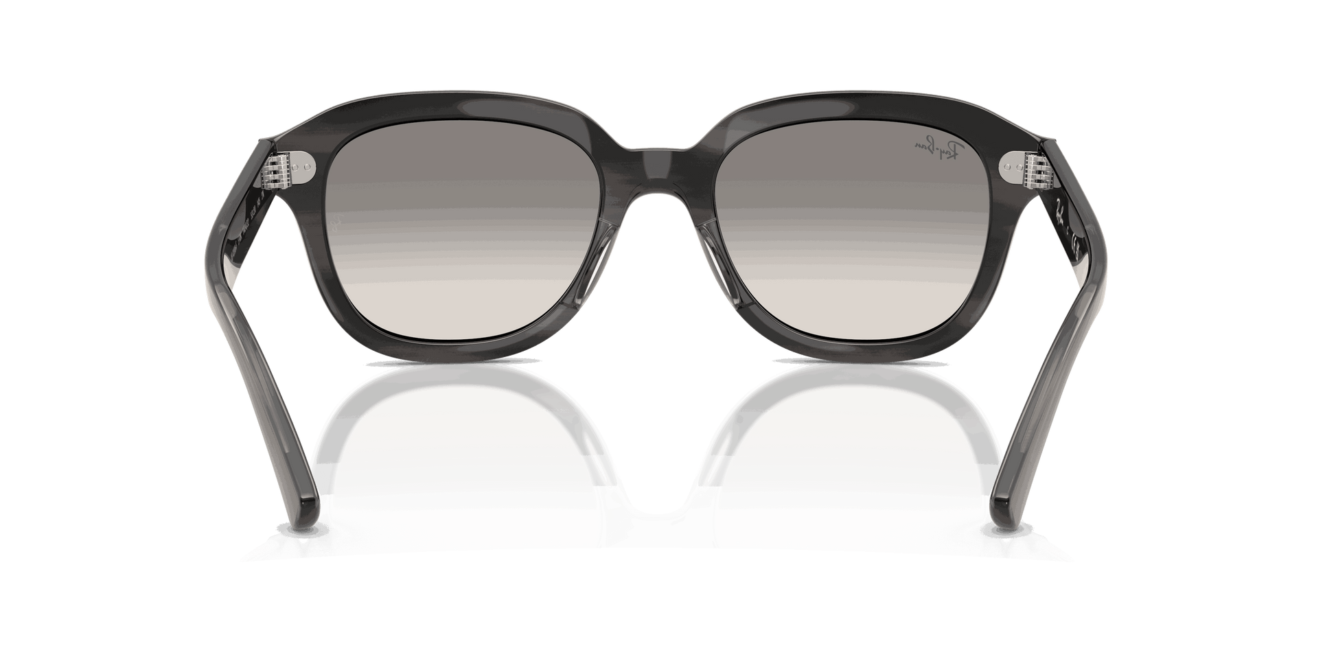 [Clear Gradient Grey Lenses, Polished Striped Grey Frame]