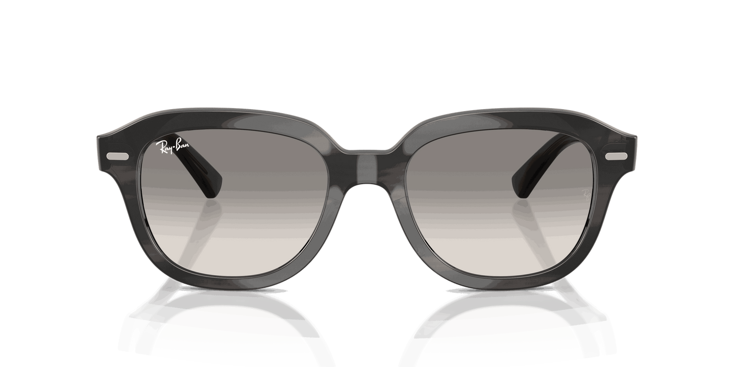 [Clear Gradient Grey Lenses, Polished Striped Grey Frame]