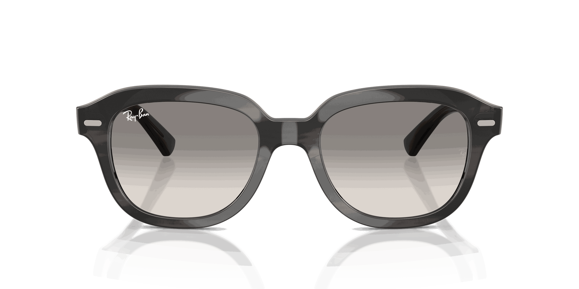 [Clear Gradient Grey Lenses, Polished Striped Grey Frame]