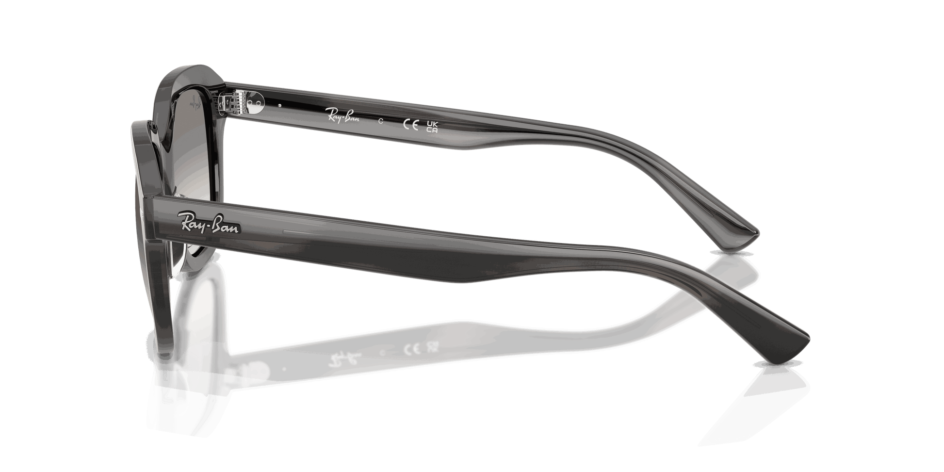 [Clear Gradient Grey Lenses, Polished Striped Grey Frame]