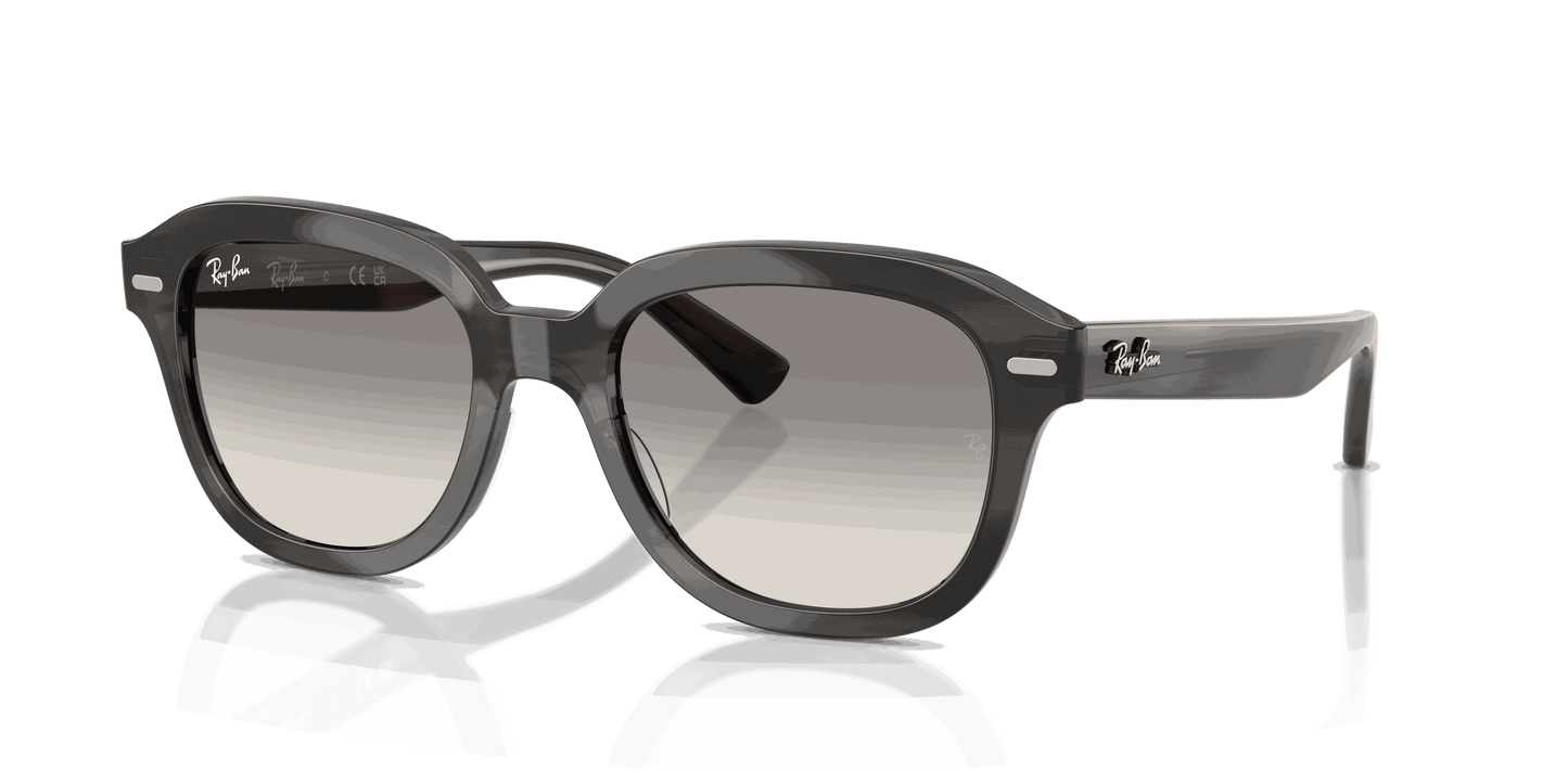 [Clear Gradient Grey Lenses, Polished Striped Grey Frame]