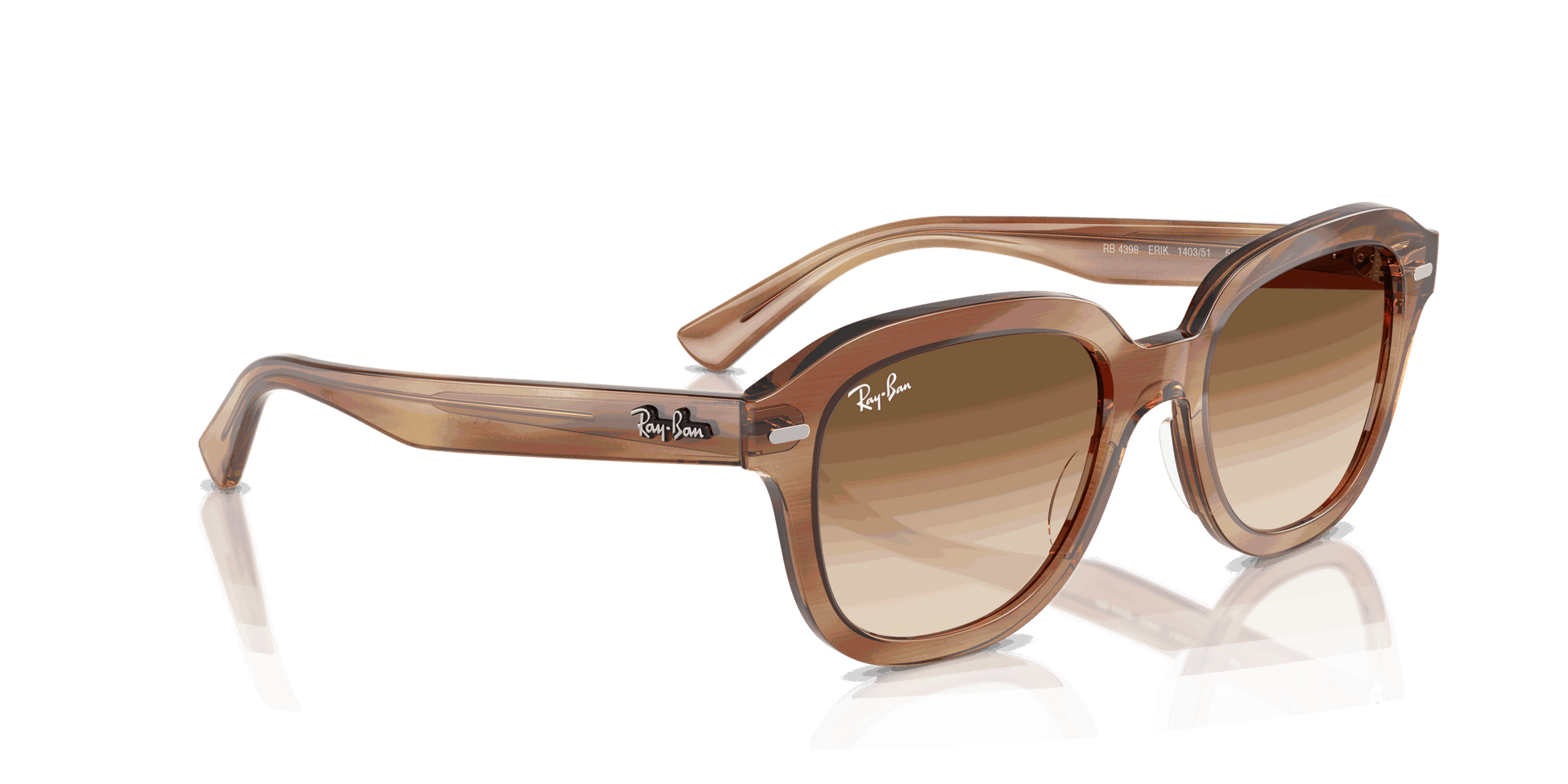 [Clear Gradient Brown Lenses, Polished Striped Brown Frame]