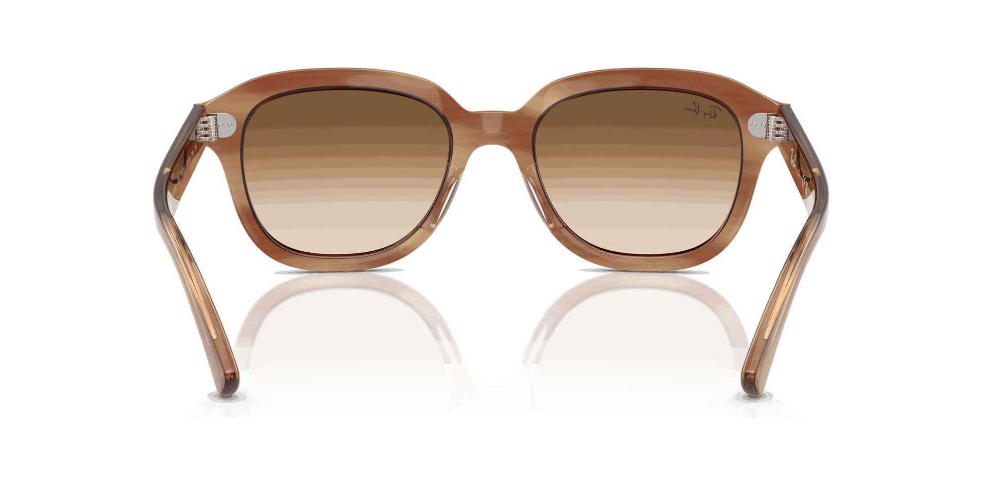 [Clear Gradient Brown Lenses, Polished Striped Brown Frame]