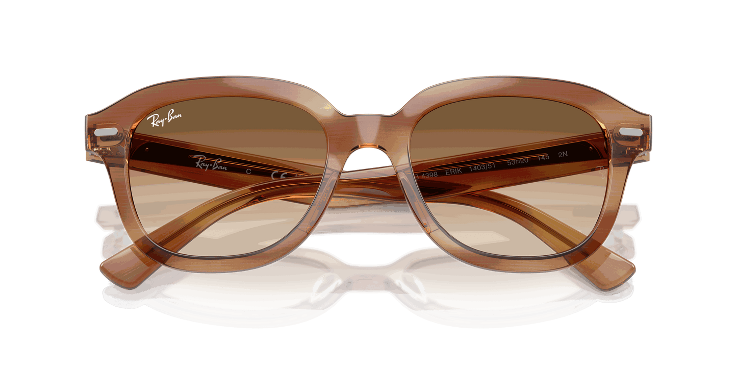 [Clear Gradient Brown Lenses, Polished Striped Brown Frame]