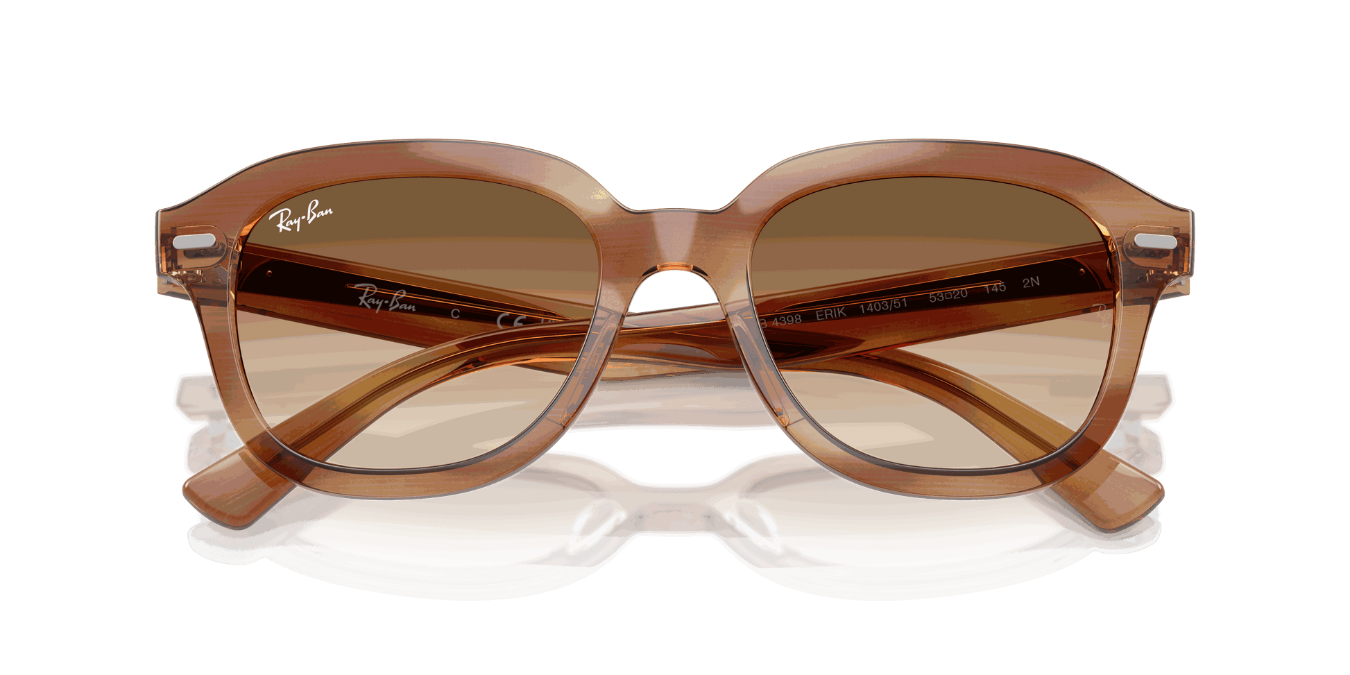 [Clear Gradient Brown Lenses, Polished Striped Brown Frame]