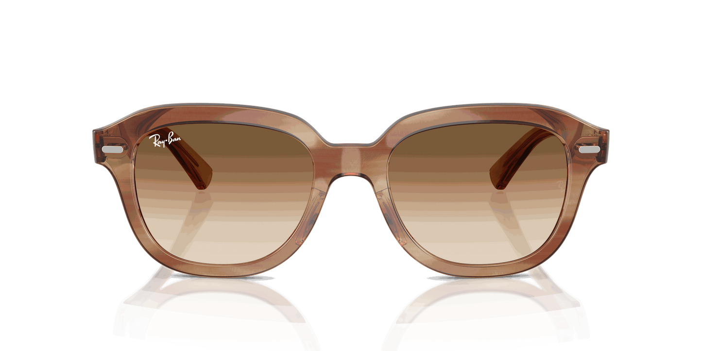 [Clear Gradient Brown Lenses, Polished Striped Brown Frame]