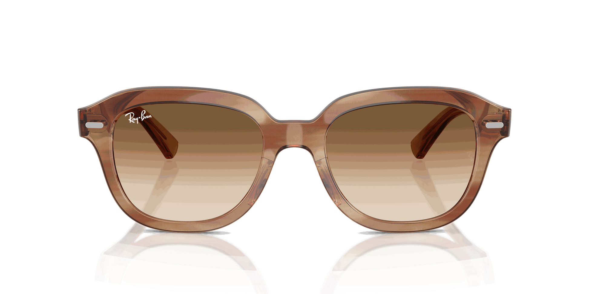 [Clear Gradient Brown Lenses, Polished Striped Brown Frame]