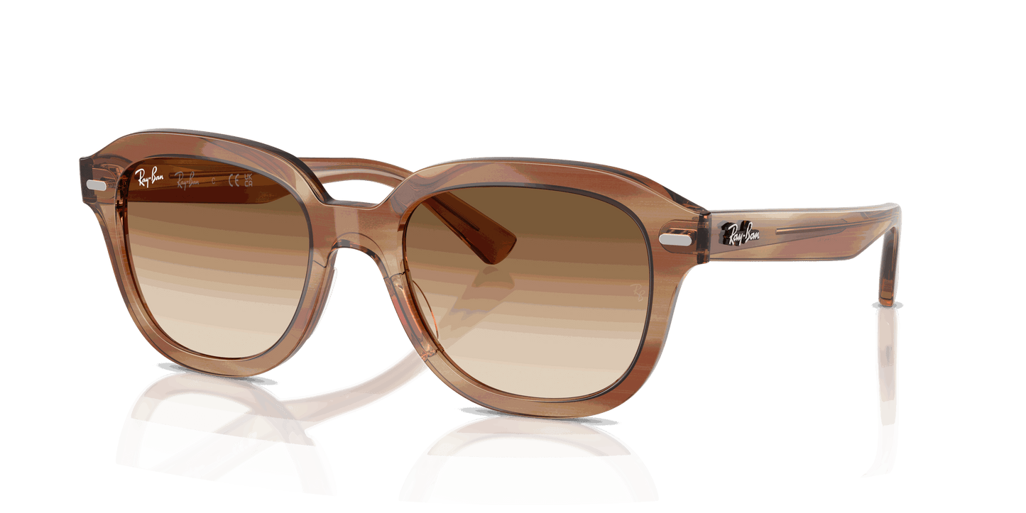 [Clear Gradient Brown Lenses, Polished Striped Brown Frame]