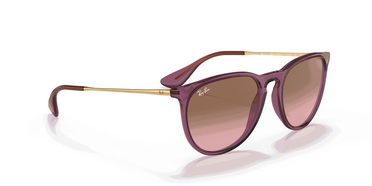 [Pink Gradient Brown Lenses, Polished Transparent Violet Frame]