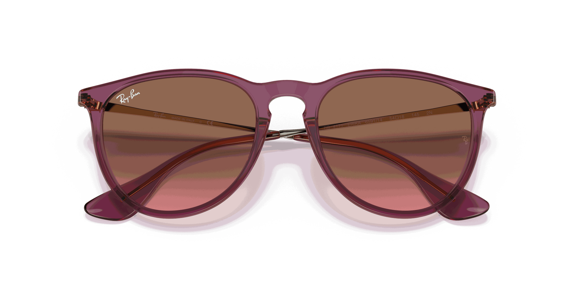 [Pink Gradient Brown Lenses, Polished Transparent Violet Frame]