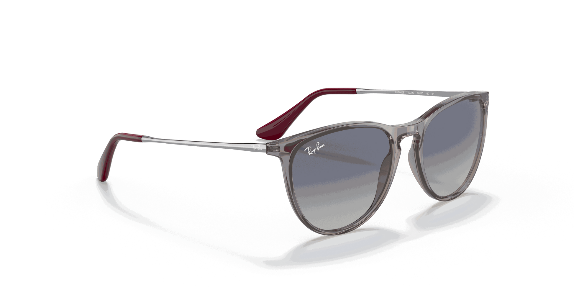 [Grey Gradient Blue Lenses, Polished Transparent Grey Frame]