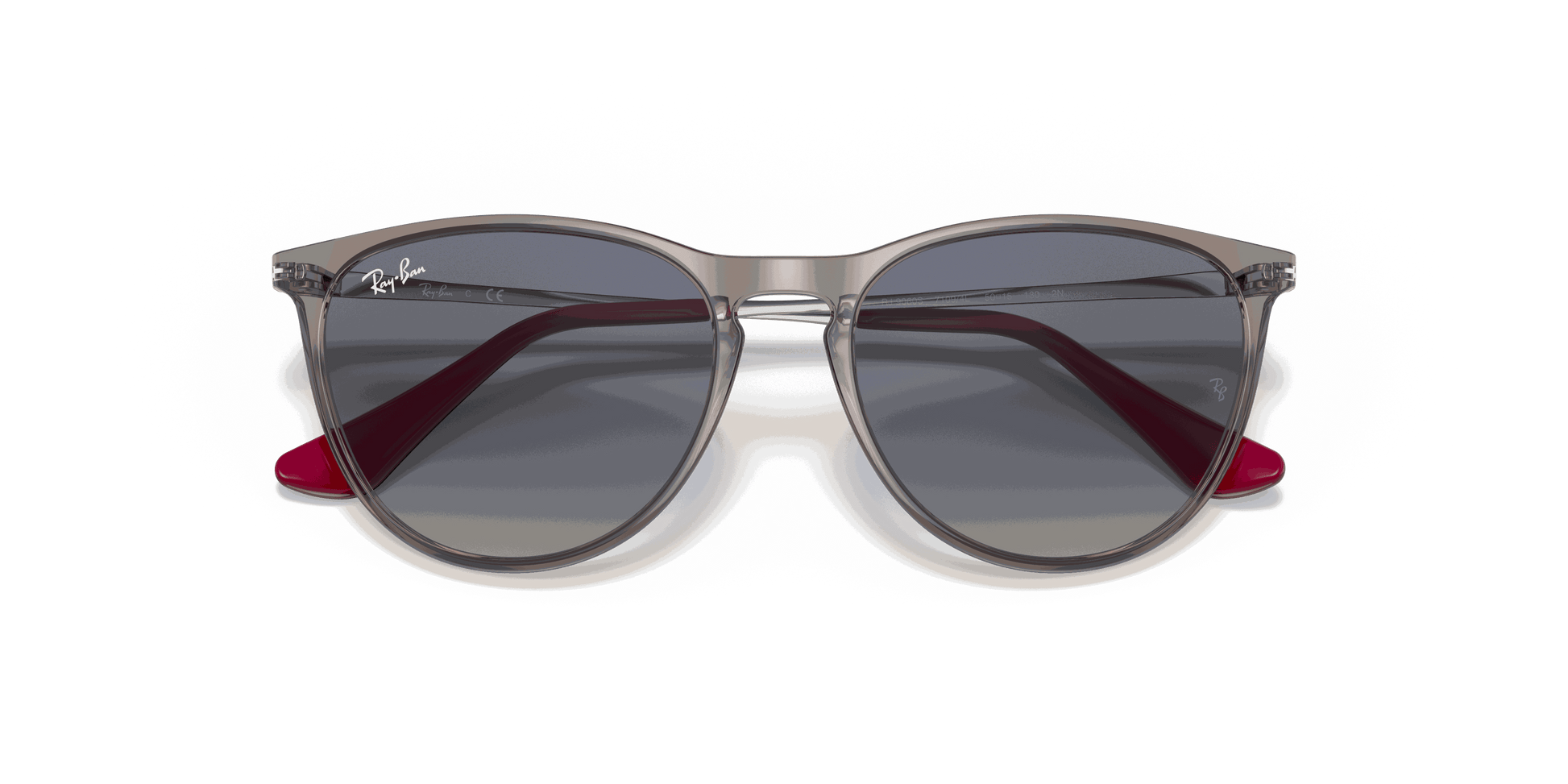 [Grey Gradient Blue Lenses, Polished Transparent Grey Frame]