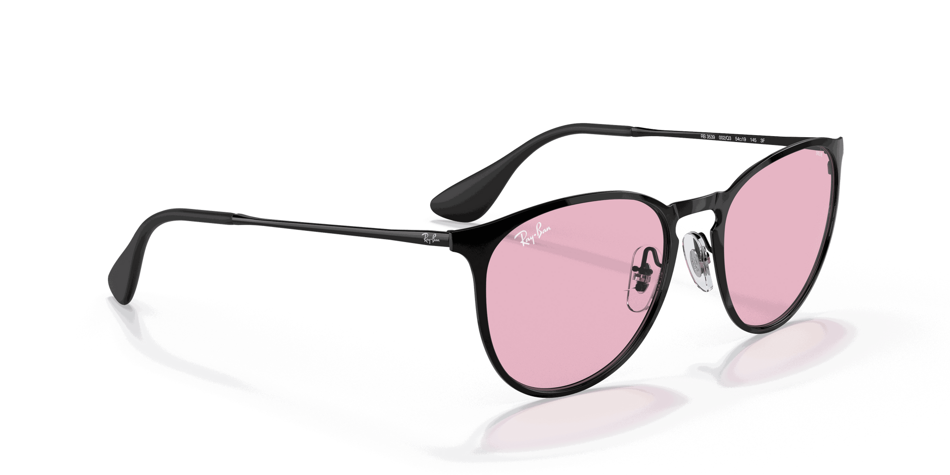 [Photochromic Pink Gradient Blue Lenses, Polished Black Frame]