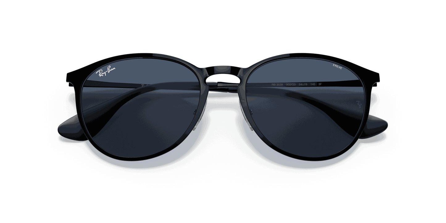 [Photochromic Pink Gradient Blue Lenses, Polished Black Frame]