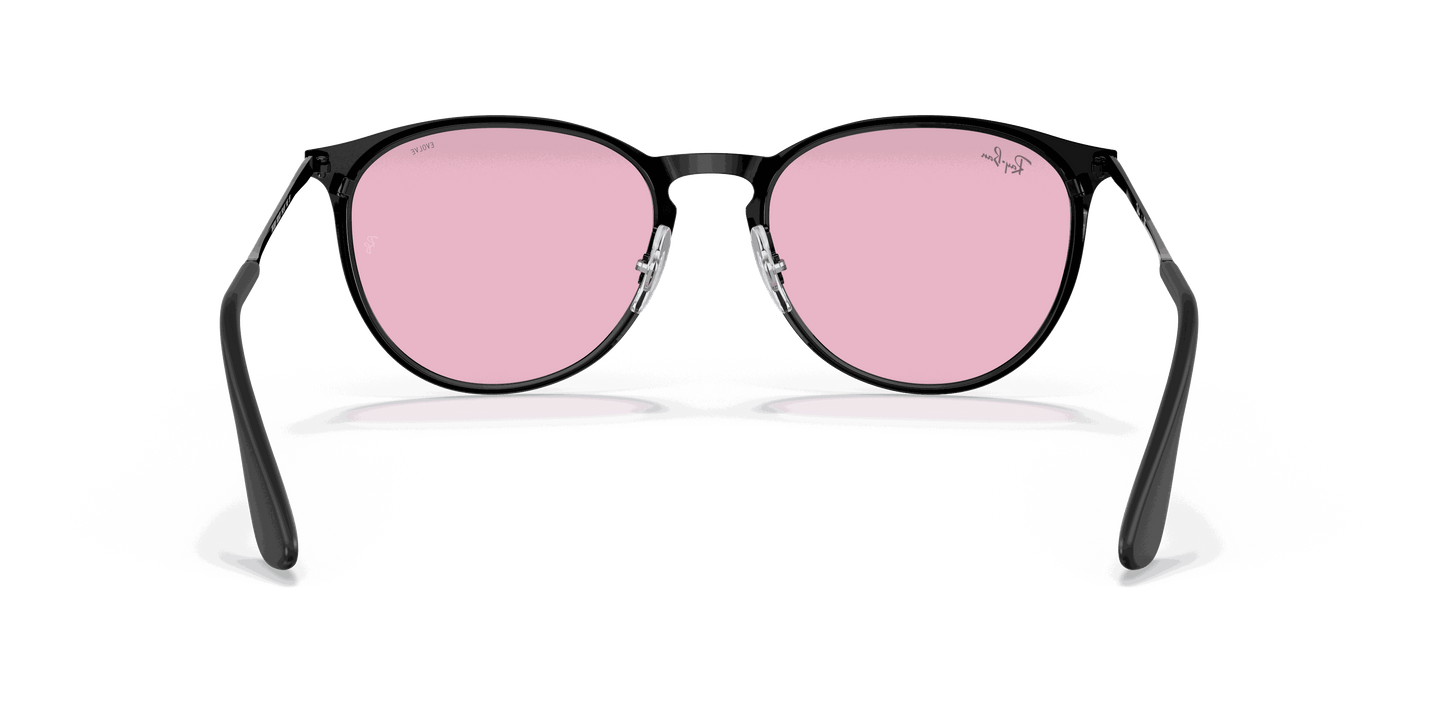 [Photochromic Pink Gradient Blue Lenses, Polished Black Frame]