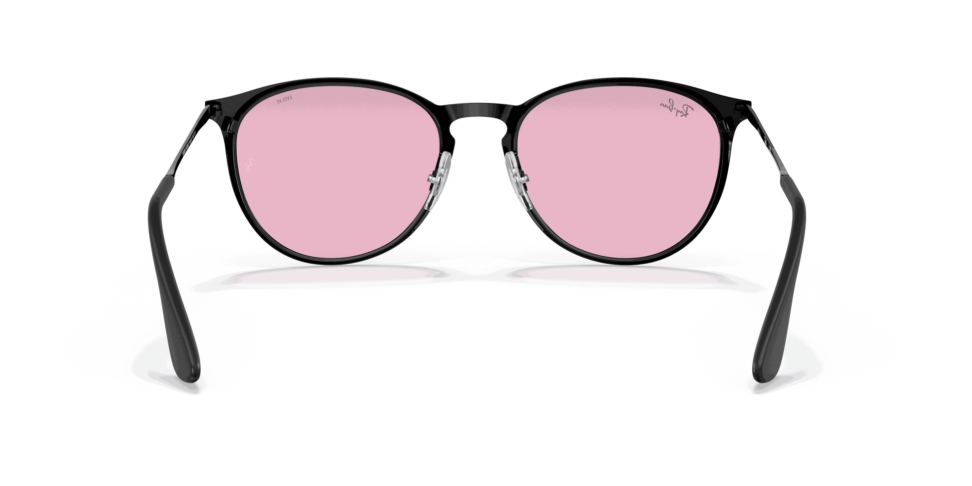 [Photochromic Pink Gradient Blue Lenses, Polished Black Frame]