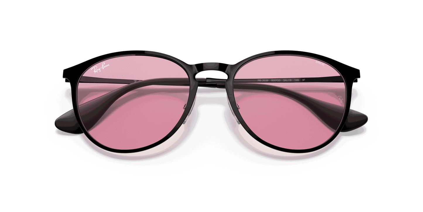 [Photochromic Pink Gradient Blue Lenses, Polished Black Frame]