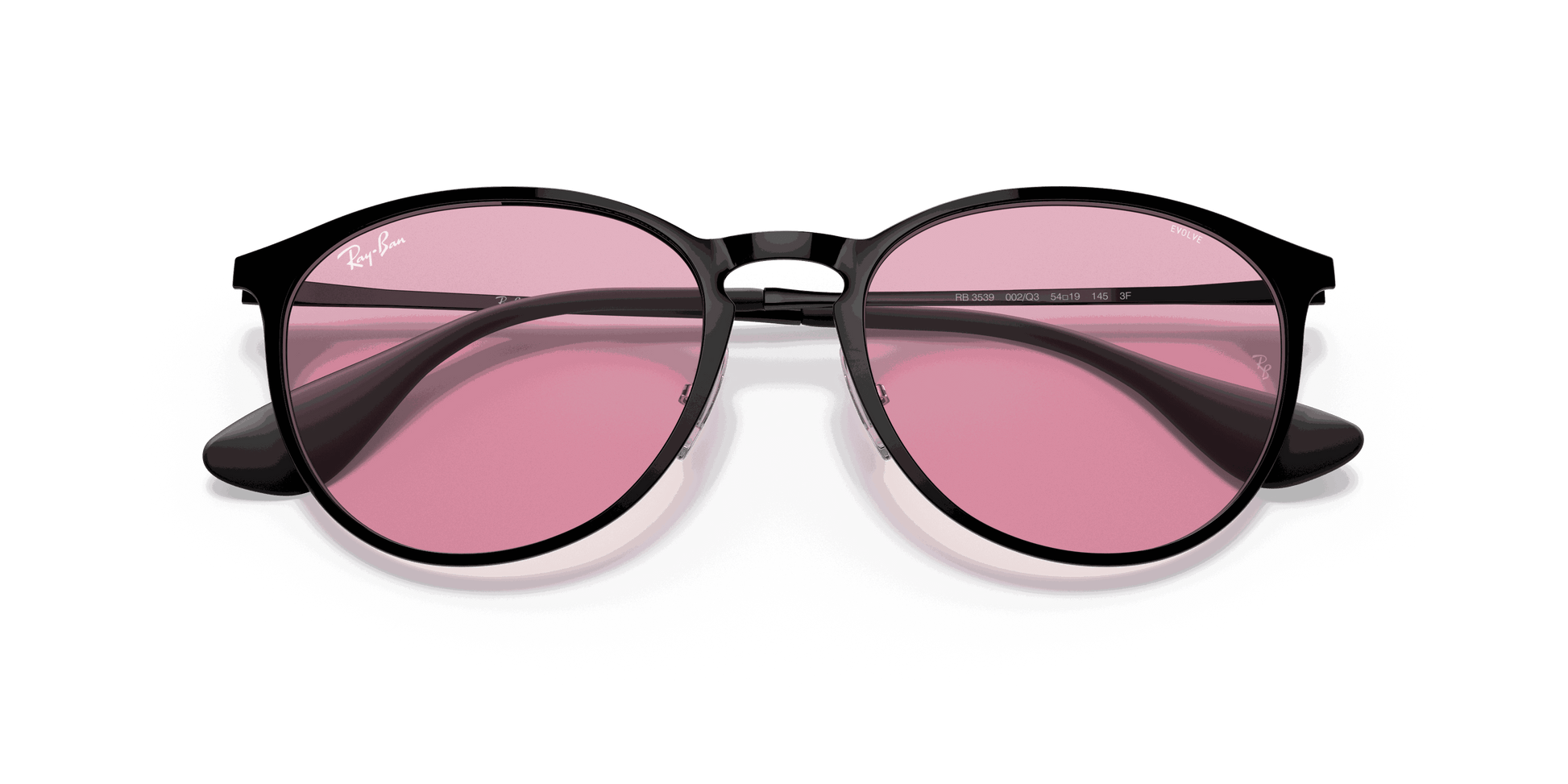 [Photochromic Pink Gradient Blue Lenses, Polished Black Frame]
