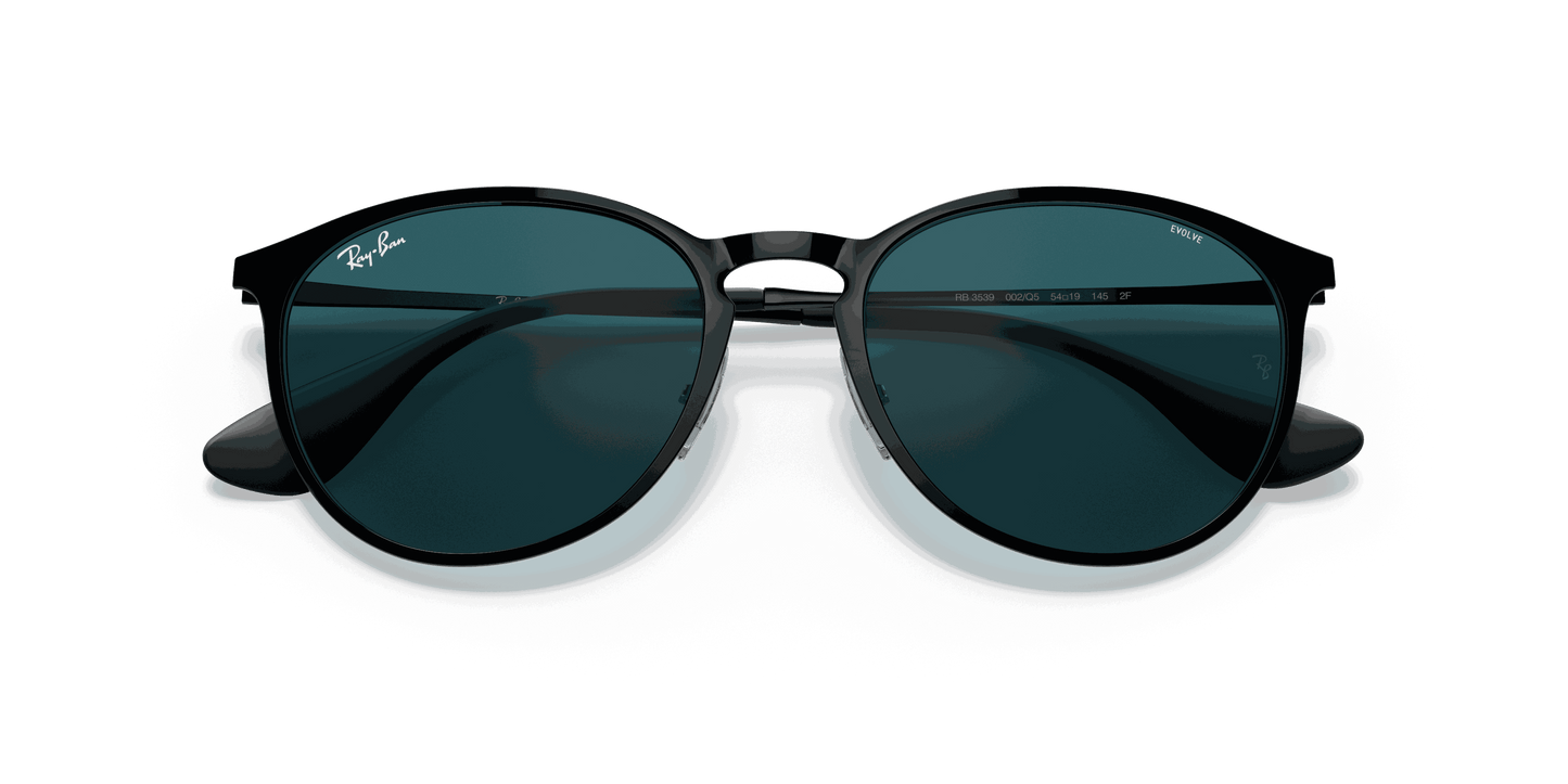 [Photochromic Green Gradient Blue Lenses, Polished Black Frame]