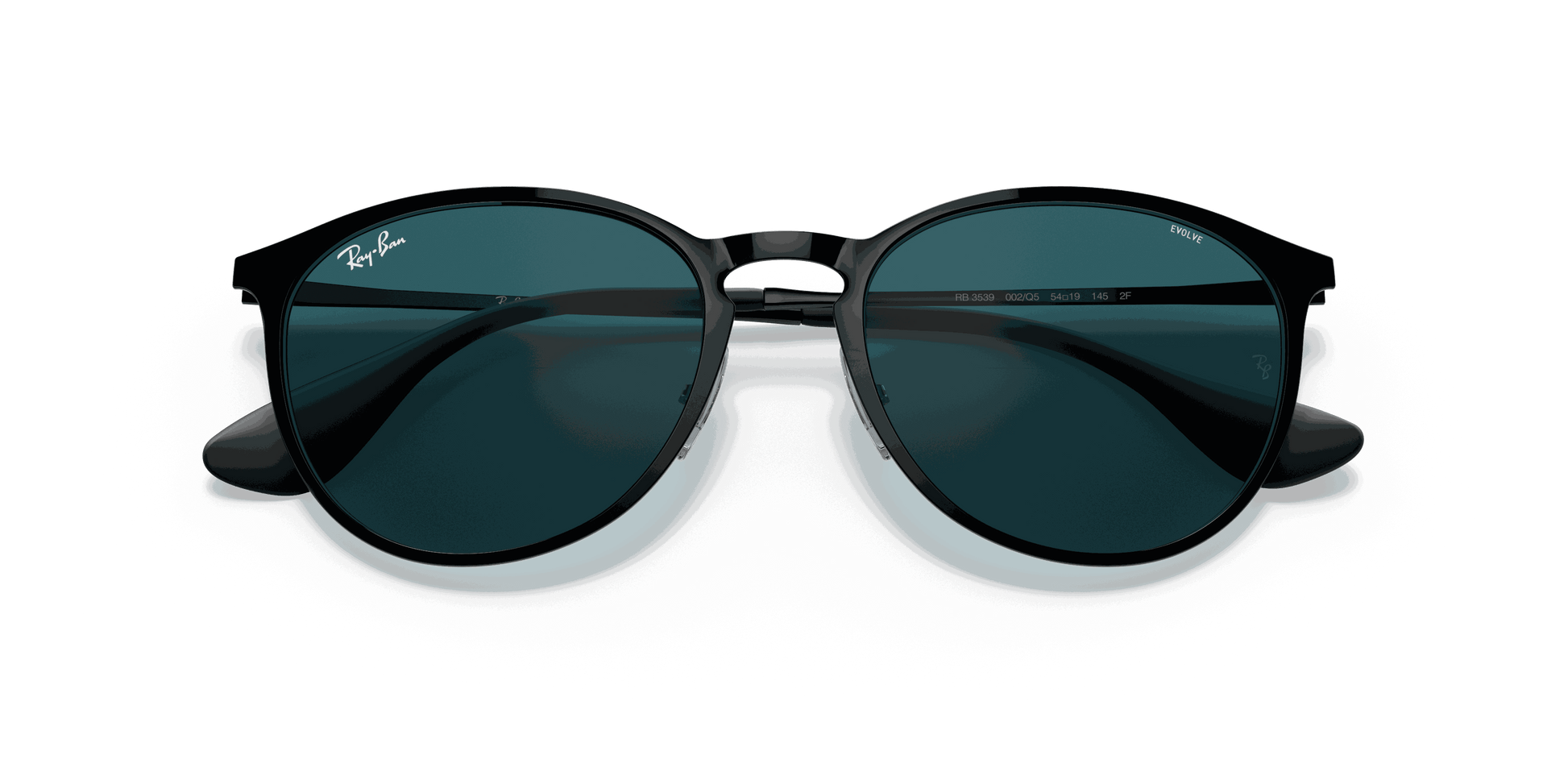 [Photochromic Green Gradient Blue Lenses, Polished Black Frame]