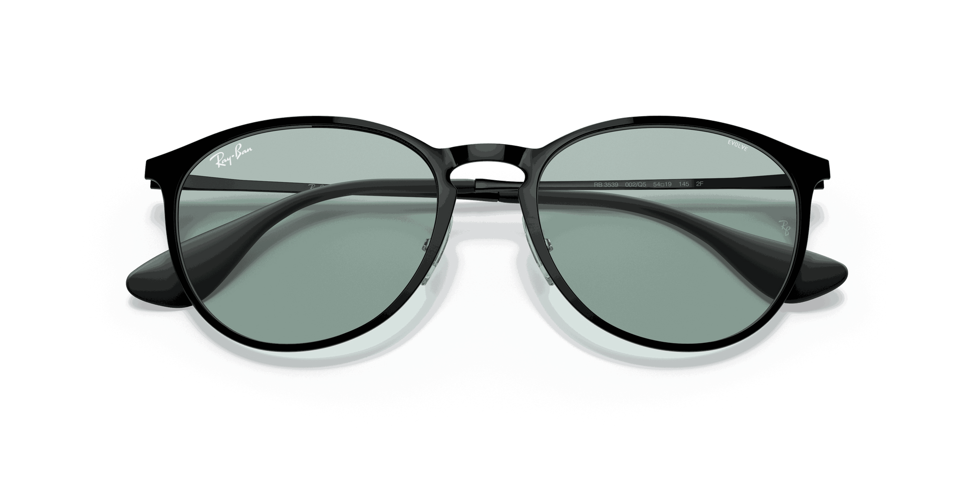 [Photochromic Green Gradient Blue Lenses, Polished Black Frame]