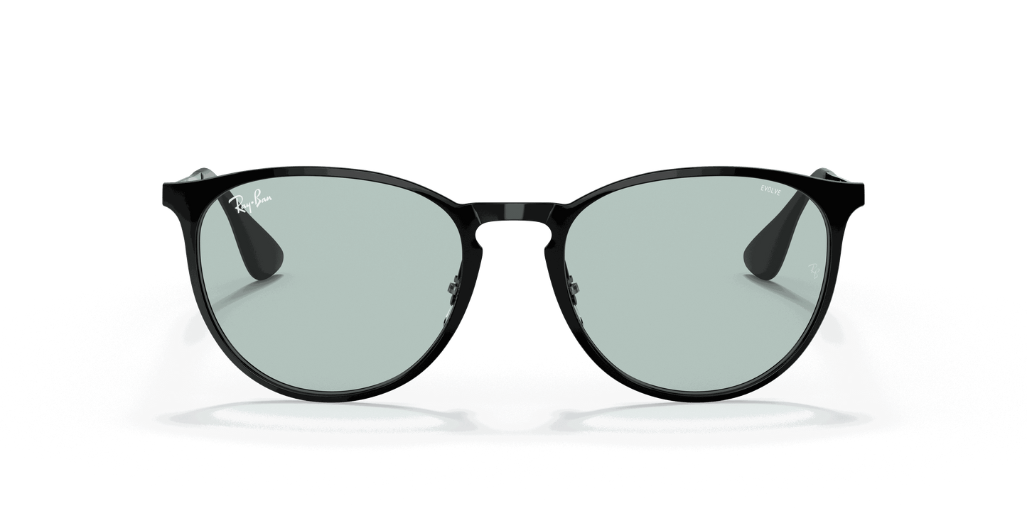 [Photochromic Green Gradient Blue Lenses, Polished Black Frame]