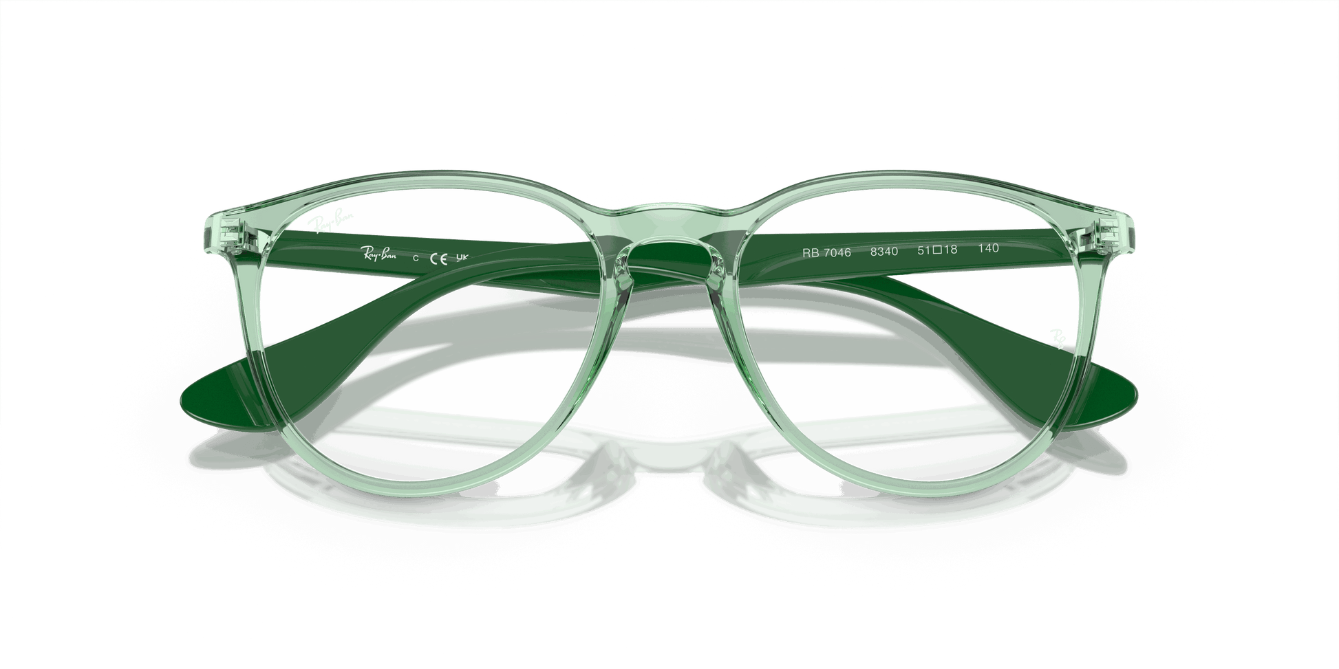 [Demo Lens Lenses, Polished Transparent Green Frame]