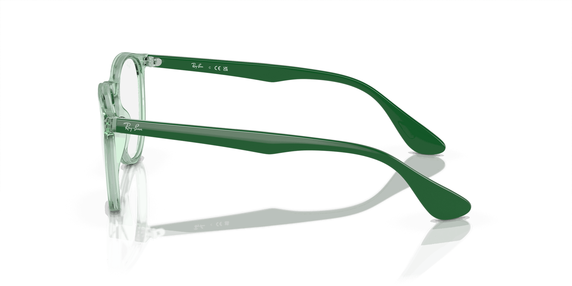 [Demo Lens Lenses, Polished Transparent Green Frame]