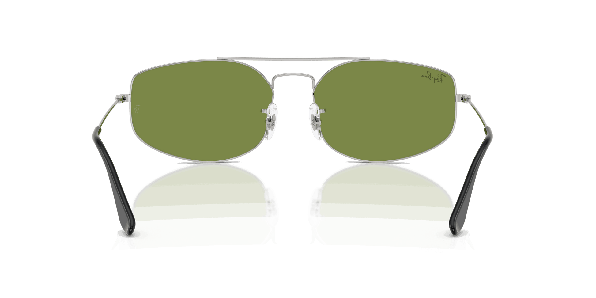 [Green Lenses, Polished Silver Frame]