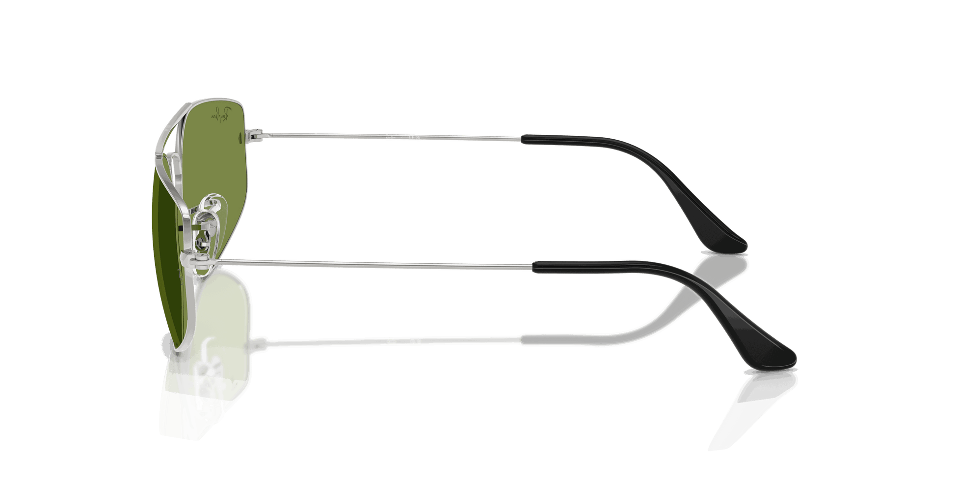 [Green Lenses, Polished Silver Frame]