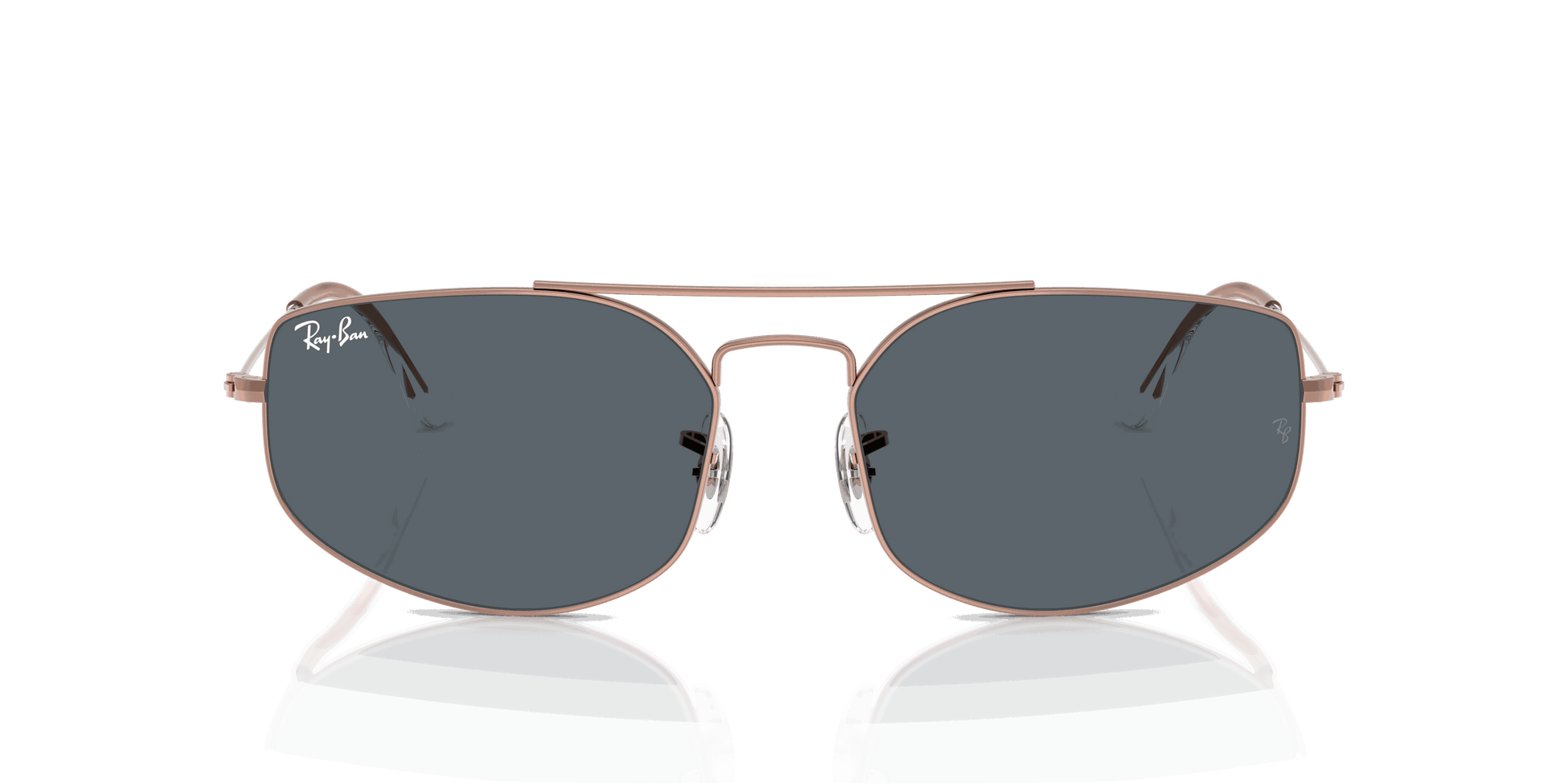 [Blue Lenses, Polished Copper Frame]