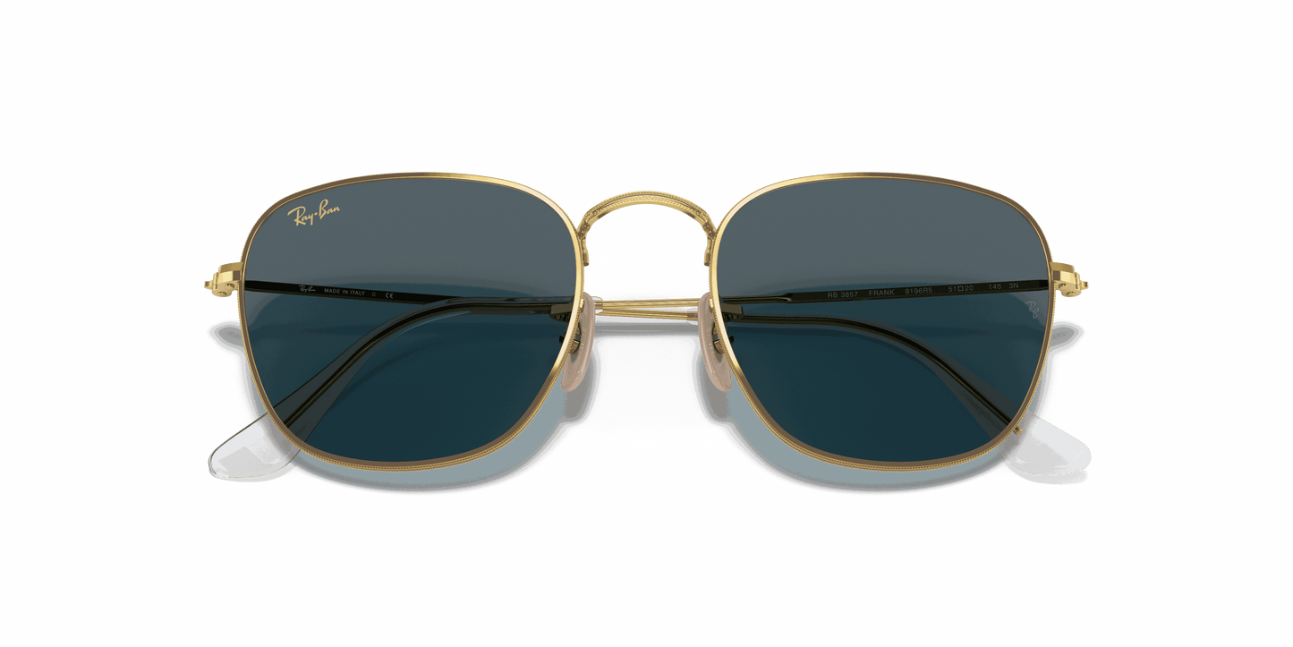 [Blue Lenses, Polished Gold Frame]