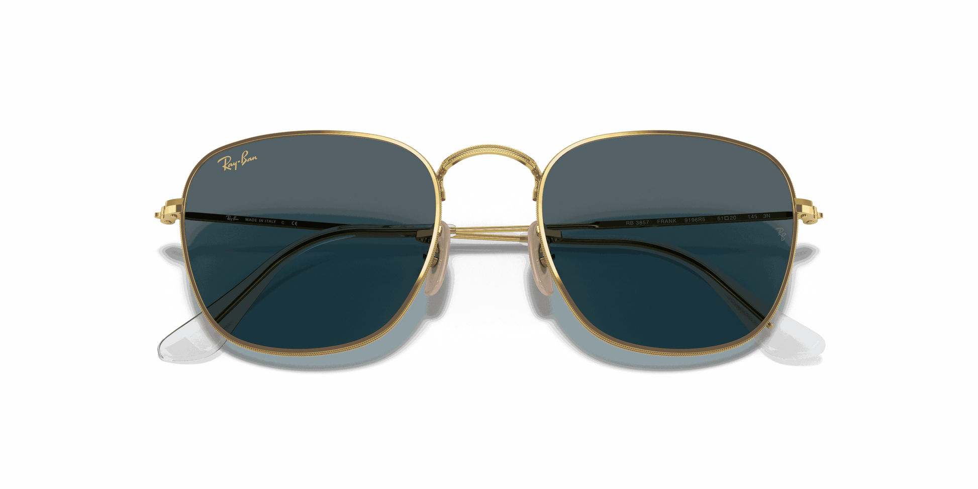 [Blue Lenses, Polished Gold Frame]