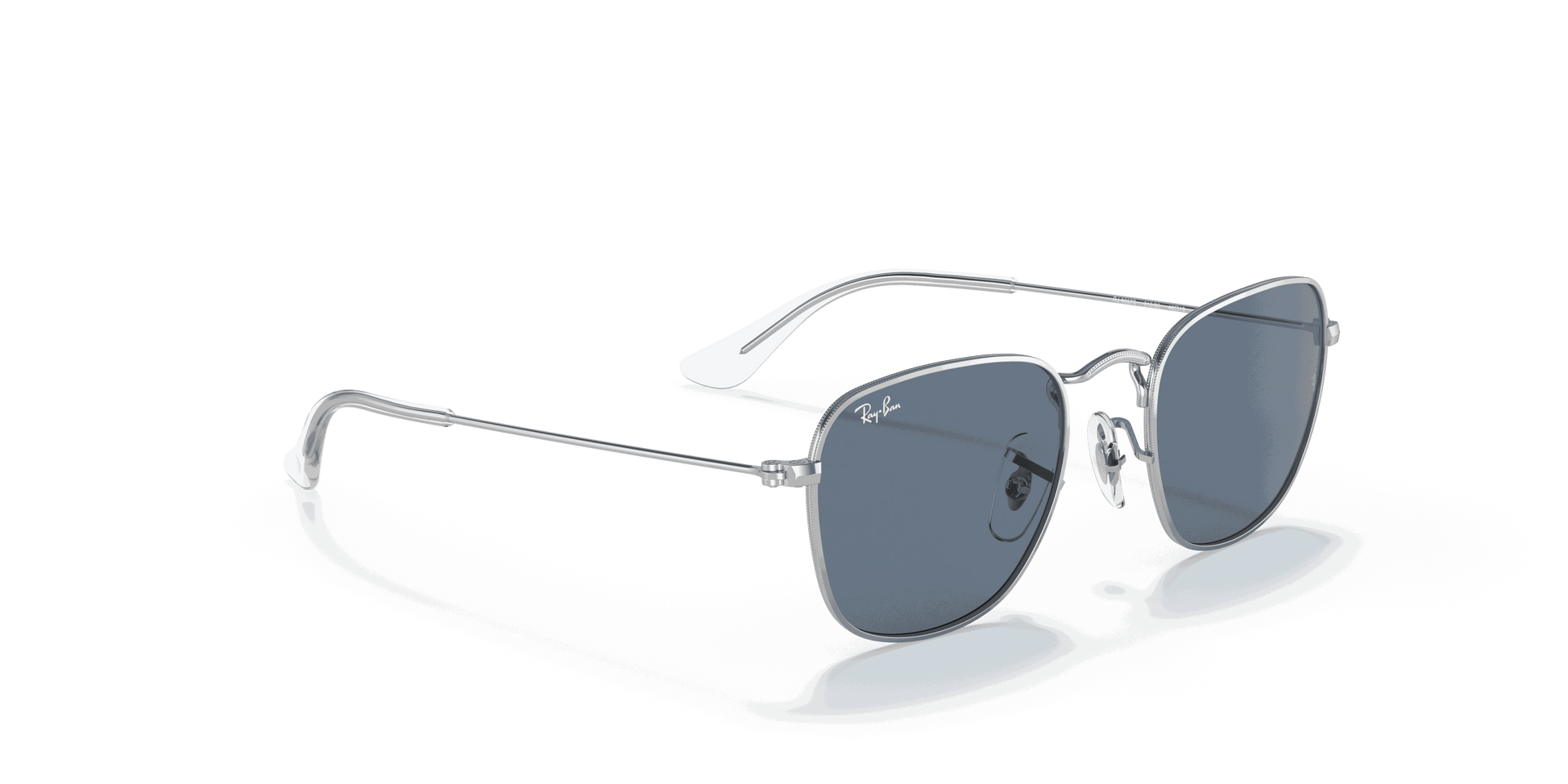 [Dark Blue Lenses, Polished Silver Frame]