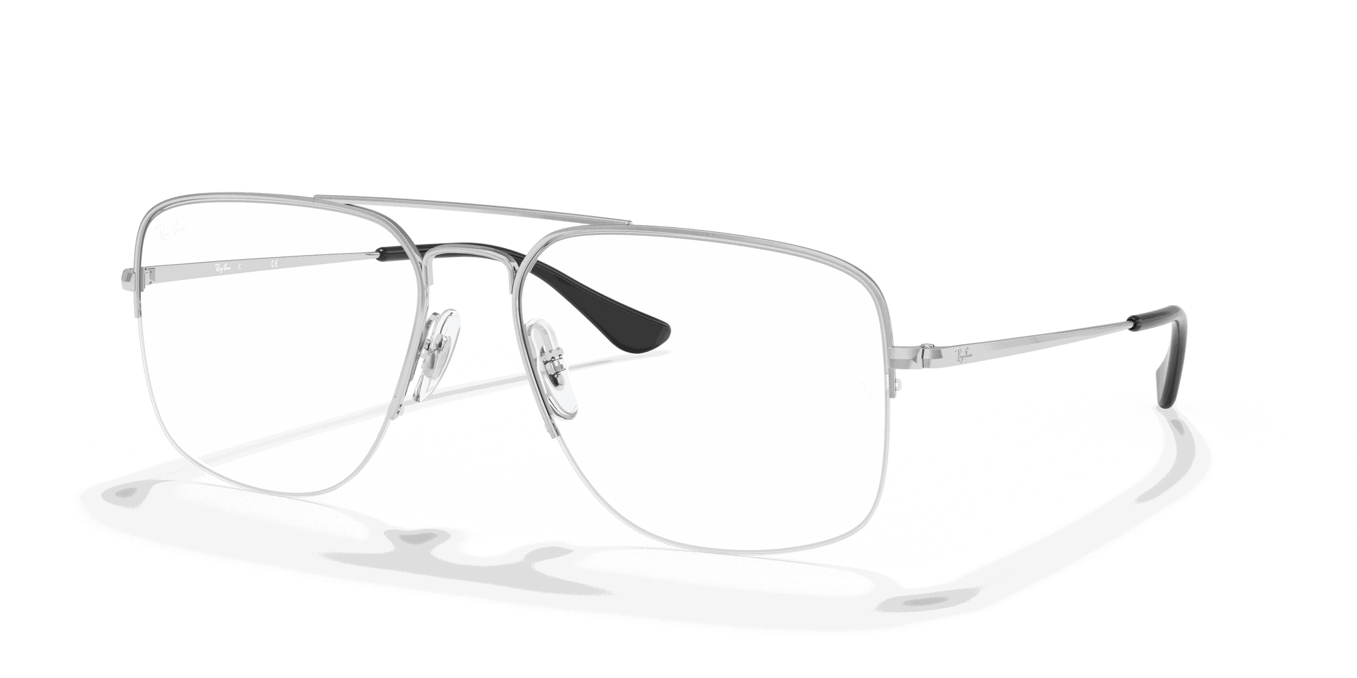 [Clear Lenses, Polished Silver Frame]