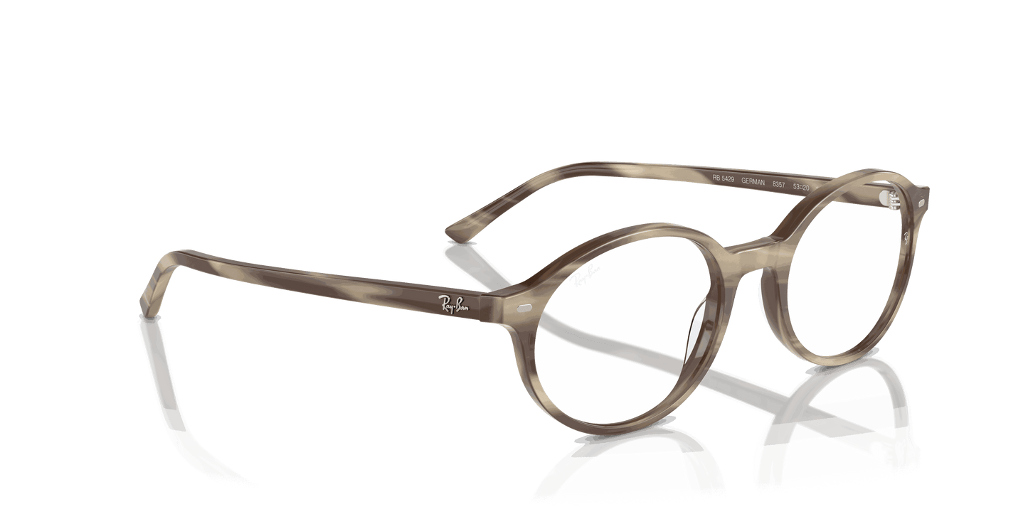 [Clear Lenses, Polished Striped Beige Frame]