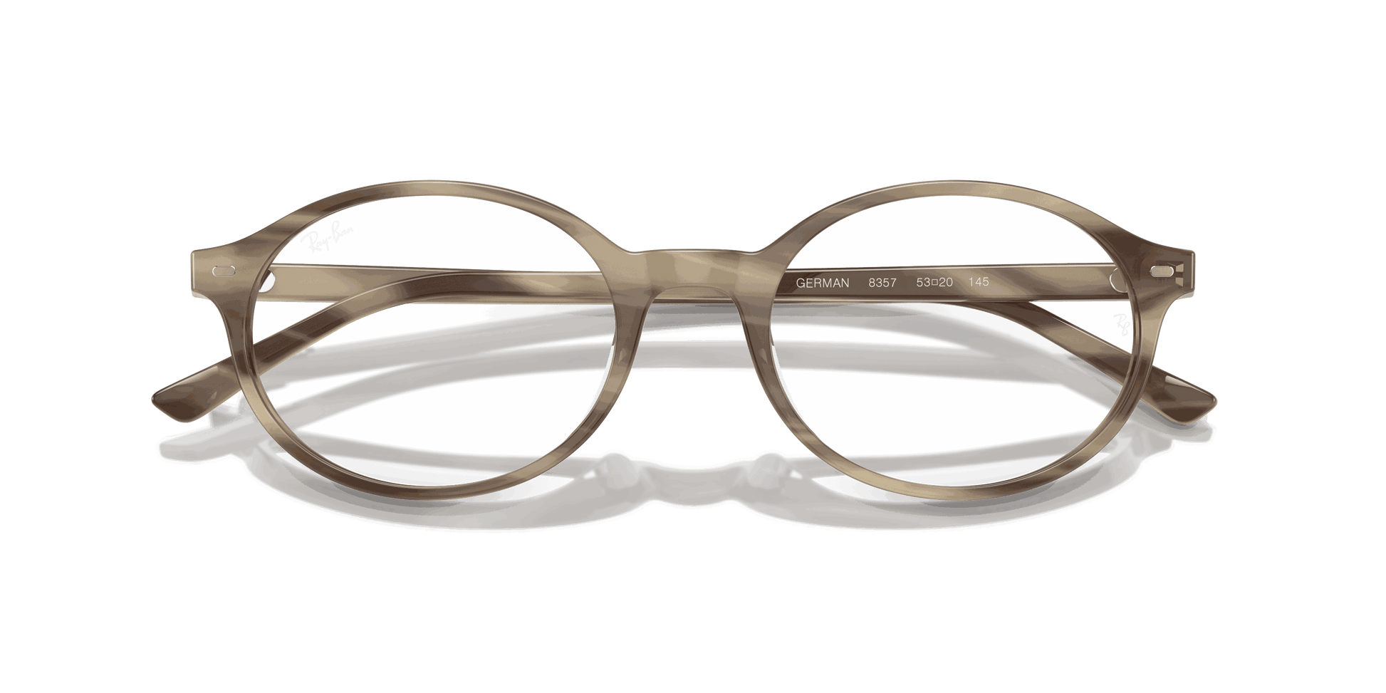 [Clear Lenses, Polished Striped Beige Frame]