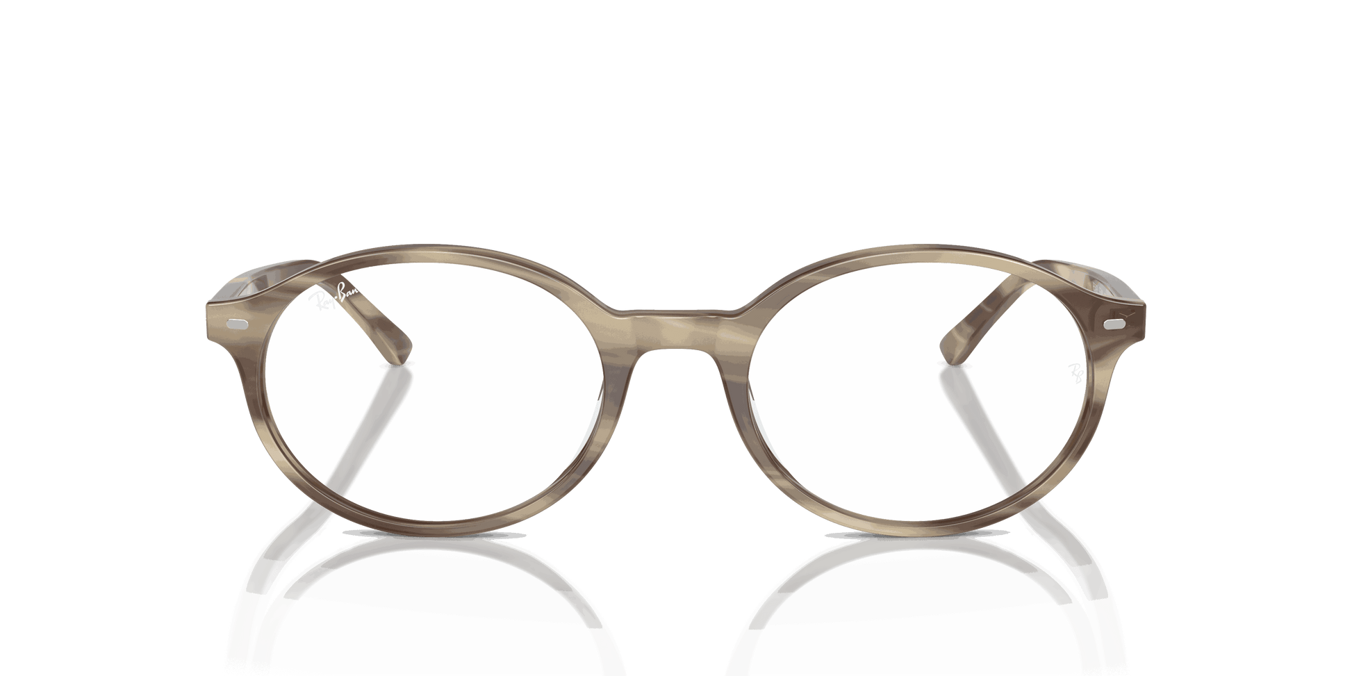 [Clear Lenses, Polished Striped Beige Frame]