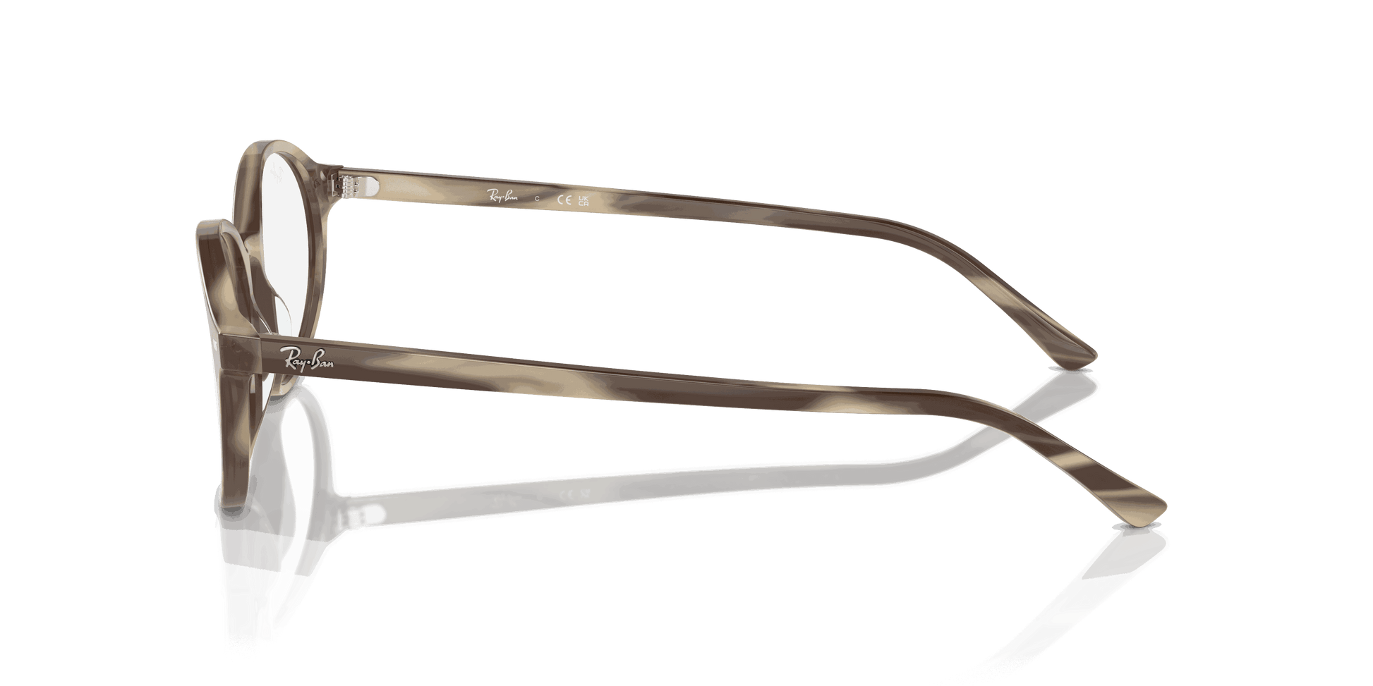 [Clear Lenses, Polished Striped Beige Frame]