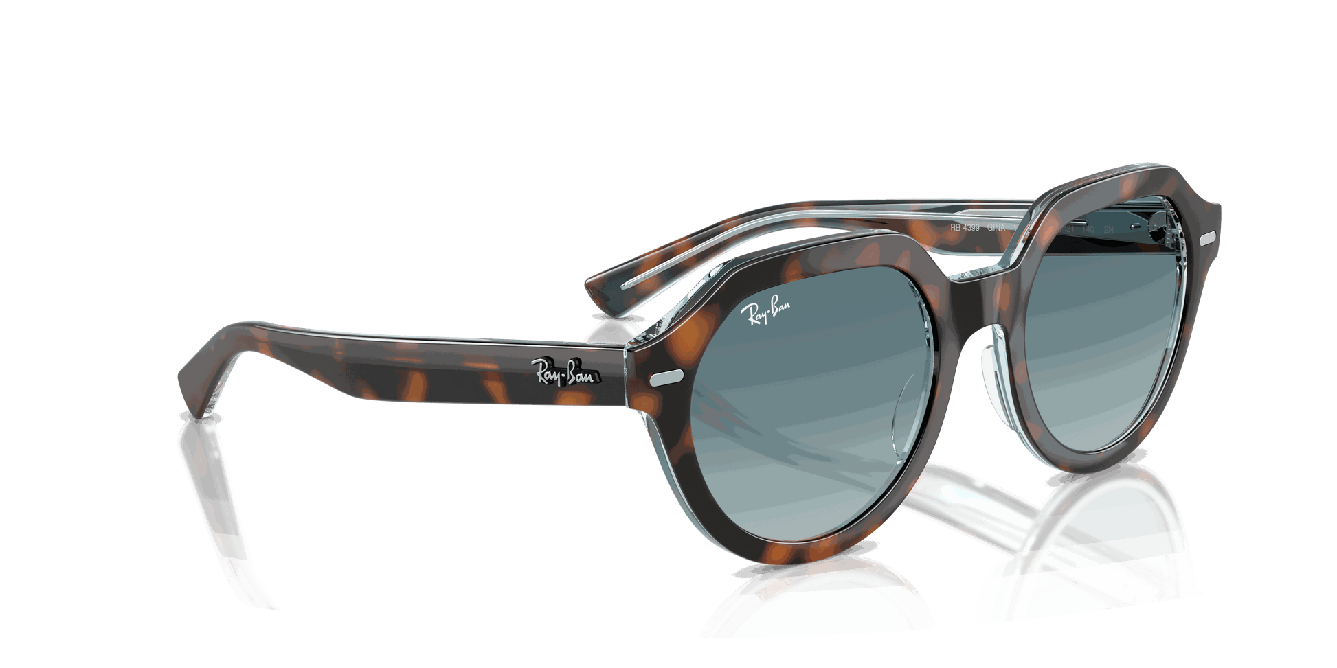 [Blue Gradient Grey Lenses, Polished Dark Havana On Multicolor Frame]
