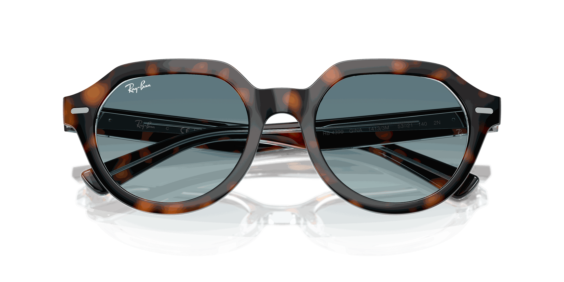 [Blue Gradient Grey Lenses, Polished Dark Havana On Multicolor Frame]