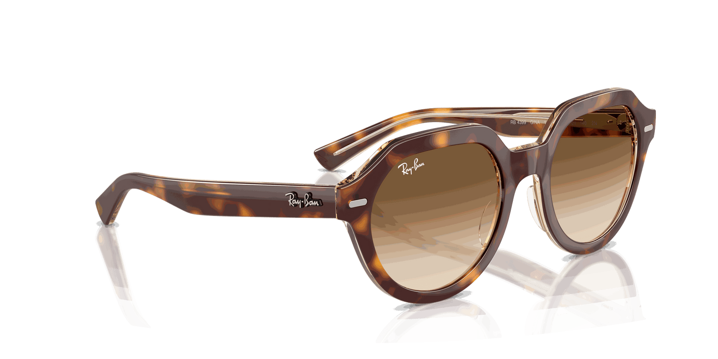 [Clear Gradient Brown Lenses, Polished Light Havana On Multicolor Frame]