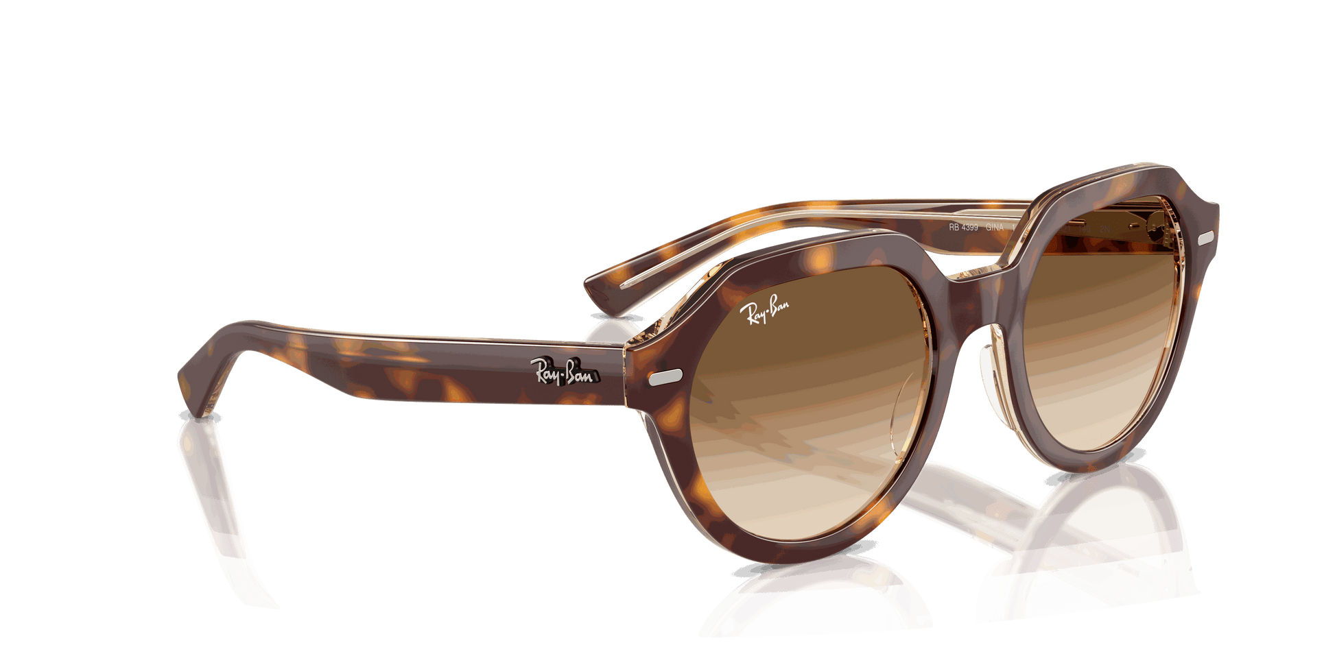 [Clear Gradient Brown Lenses, Polished Light Havana On Multicolor Frame]