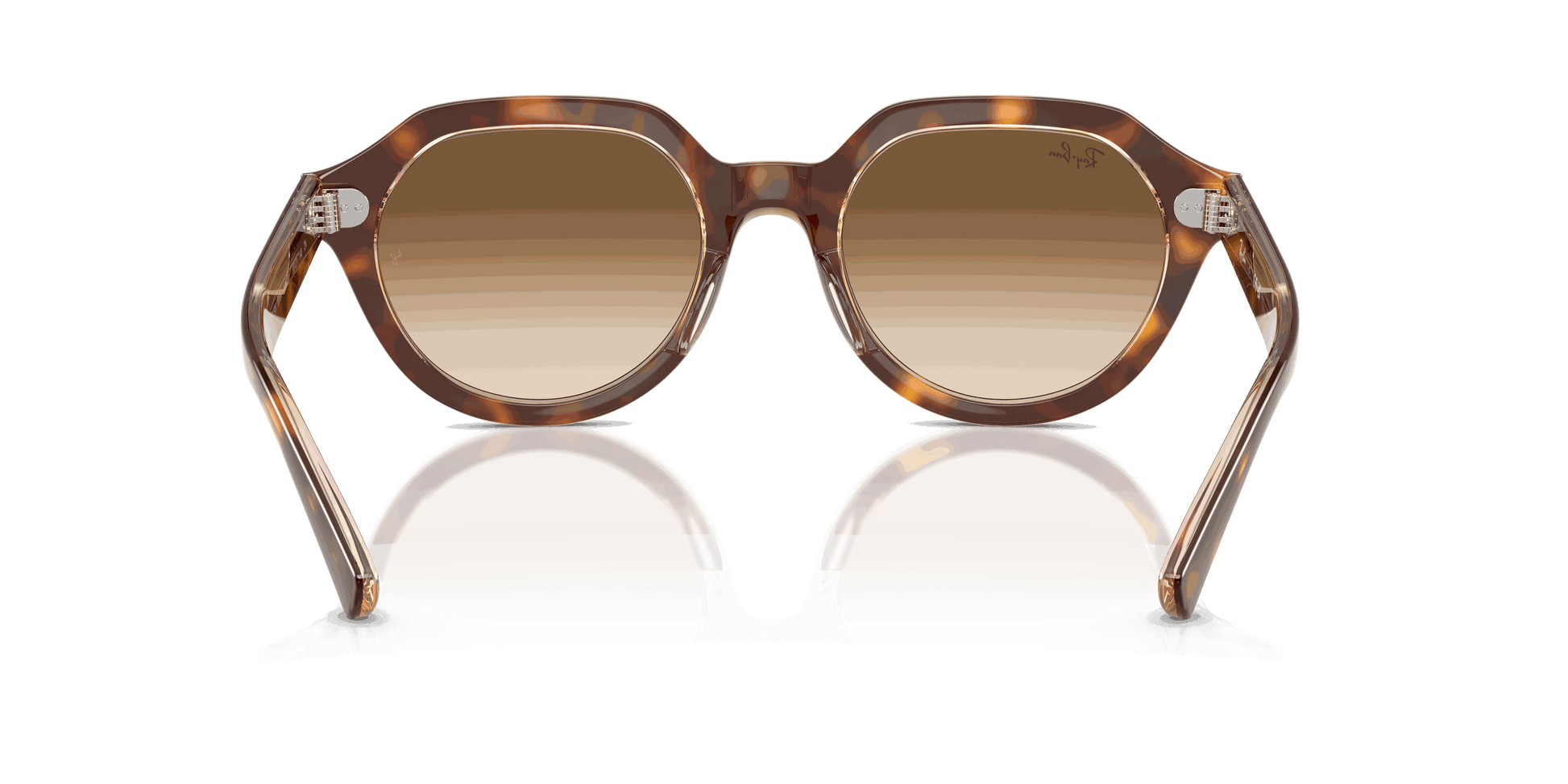 [Clear Gradient Brown Lenses, Polished Light Havana On Multicolor Frame]