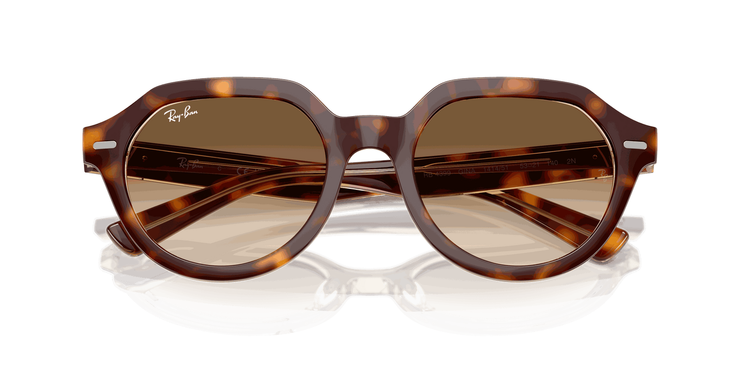 [Clear Gradient Brown Lenses, Polished Light Havana On Multicolor Frame]