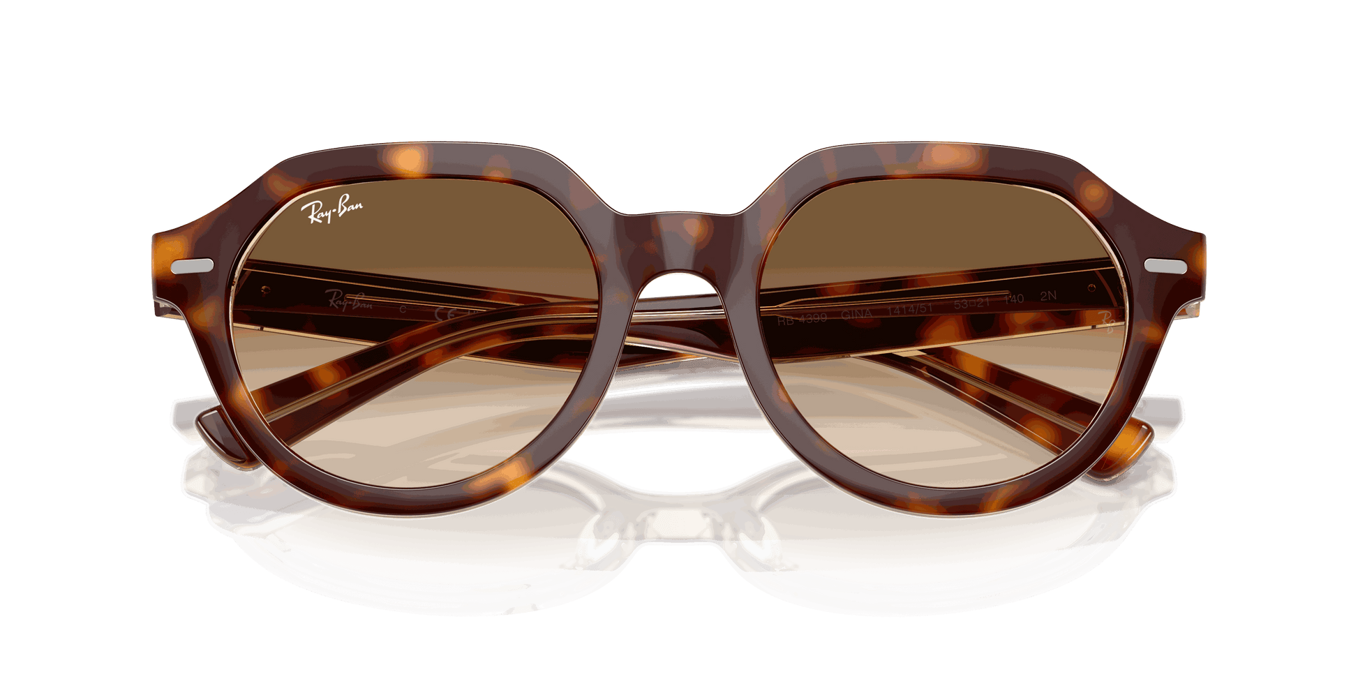 [Clear Gradient Brown Lenses, Polished Light Havana On Multicolor Frame]