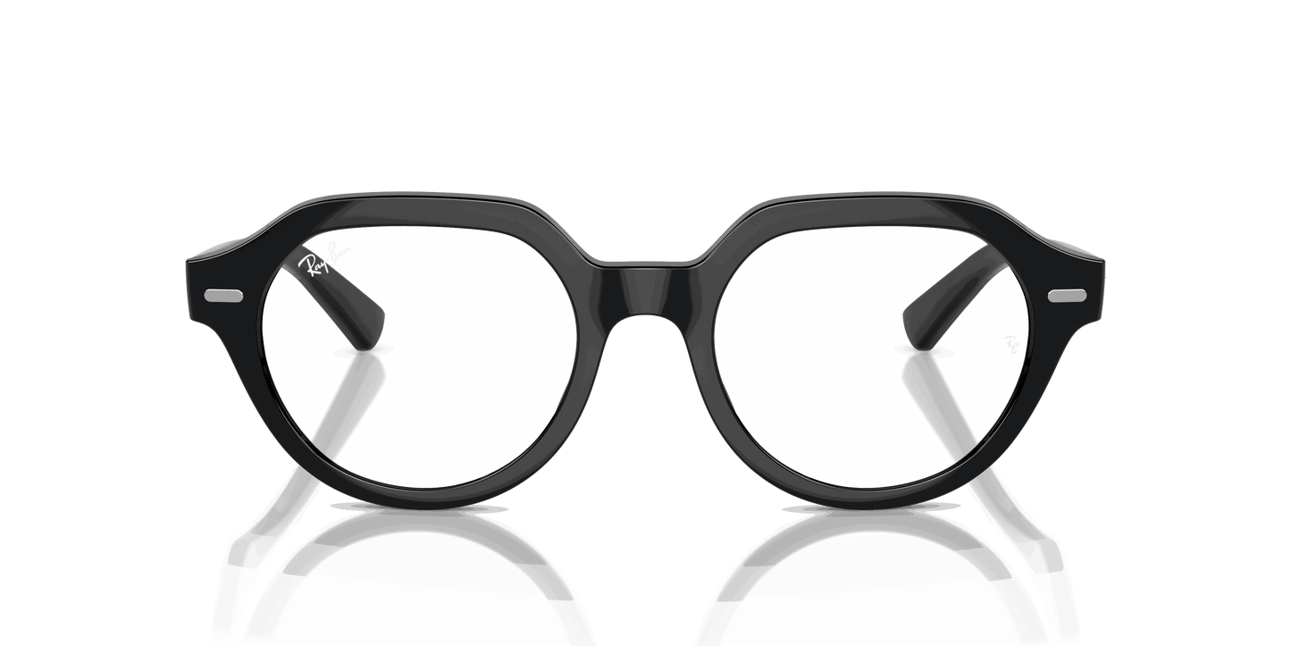 [Clear Lenses, Polished Black Frame]