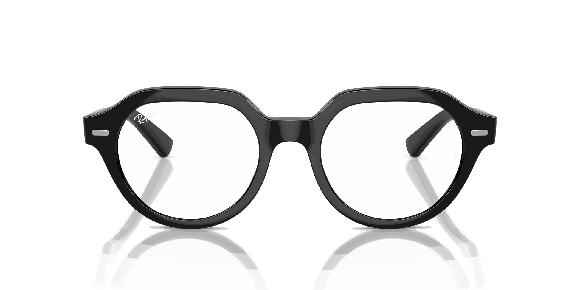 [Clear Lenses, Polished Black Frame]