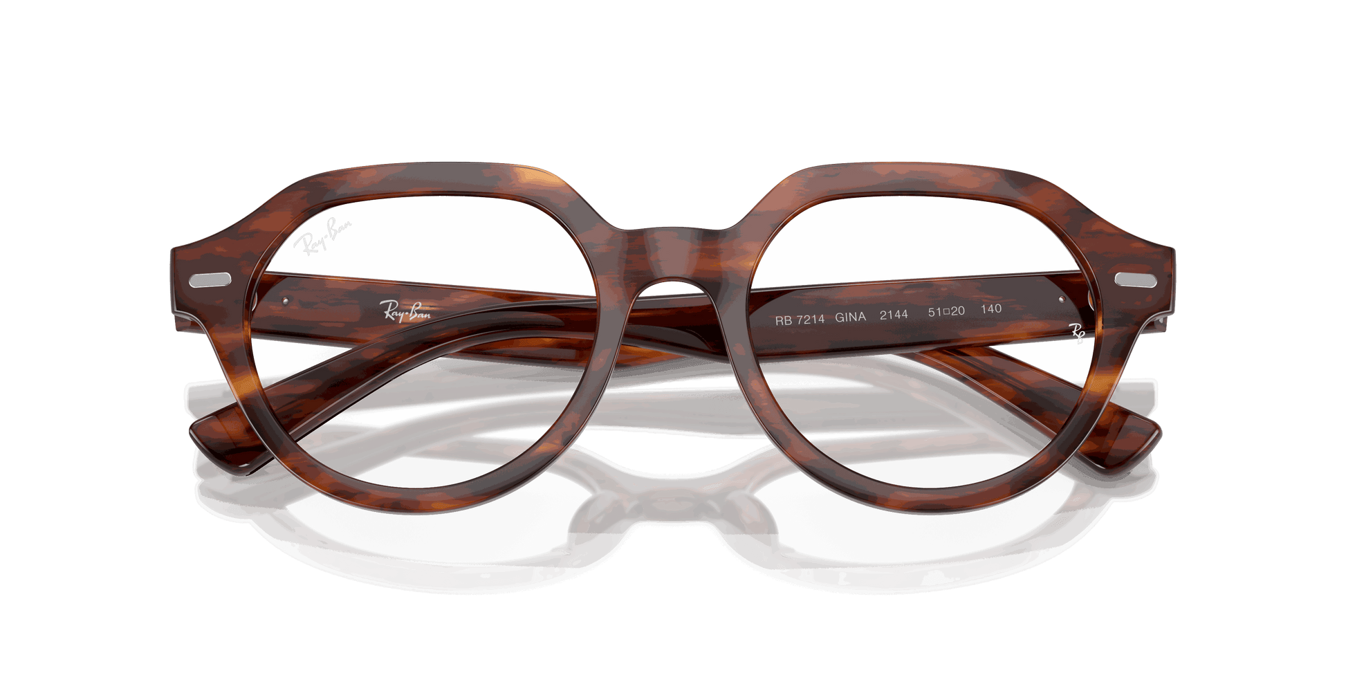 [Clear Lenses, Polished Striped Havana Frame]
